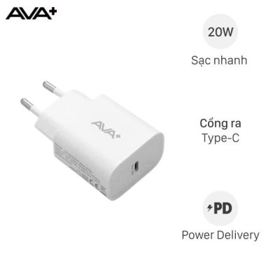 Adapter Sạc Type C PD 20W AVA+ CS-CHG078